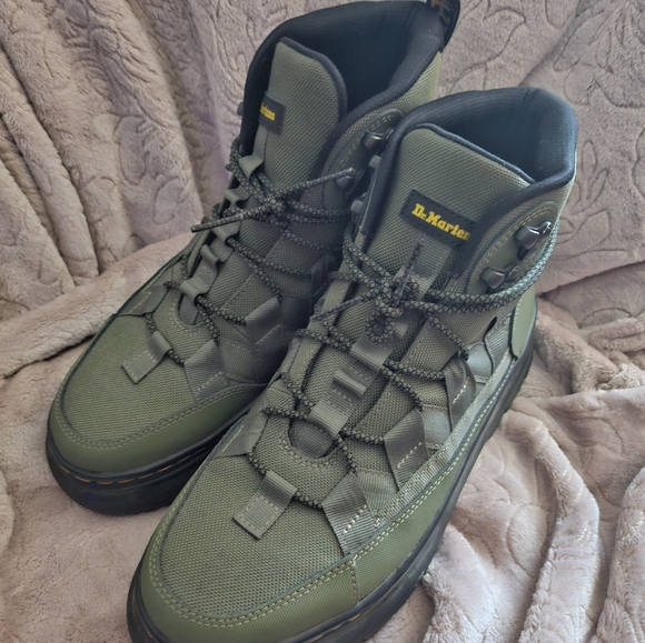 Dr. Martens Army Green Boury Platform Combat Boots - Picture 9 of 10